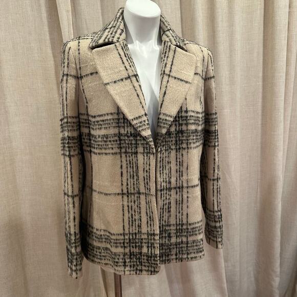 Ellen Tracy Wool Blend Plaid Coat sz 12 - Picture 2 of 14